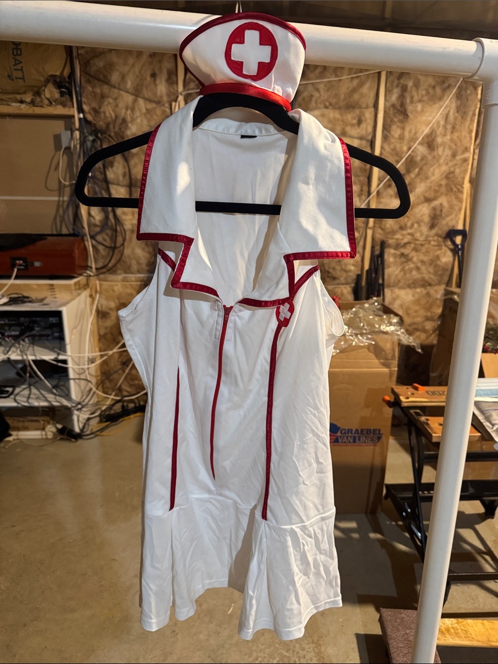 White and Red Nurse-Themed Mini Dress